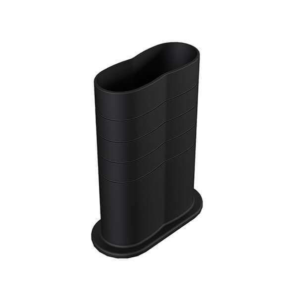 Boru Gizleme Kılıfı Çiftli Geçmeli Siyah